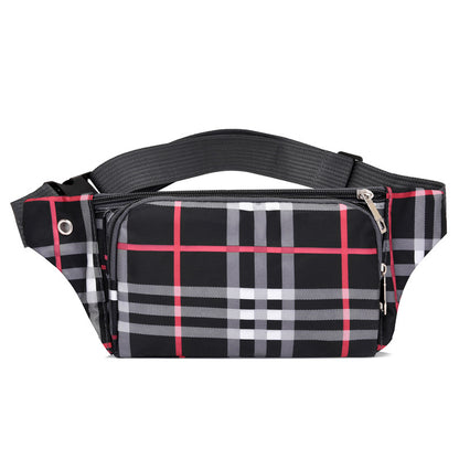 Women's Waterproof Plaid Leisure Running Fashion Waist Packs