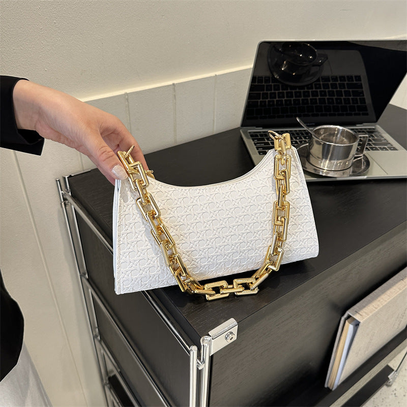 Women's Chain Simple Textured Fashion Underarm Daily Shoulder Bags