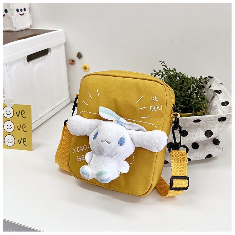 Women's Fashion Nylon Cute Rabbit Female Plaid Shoulder Bags