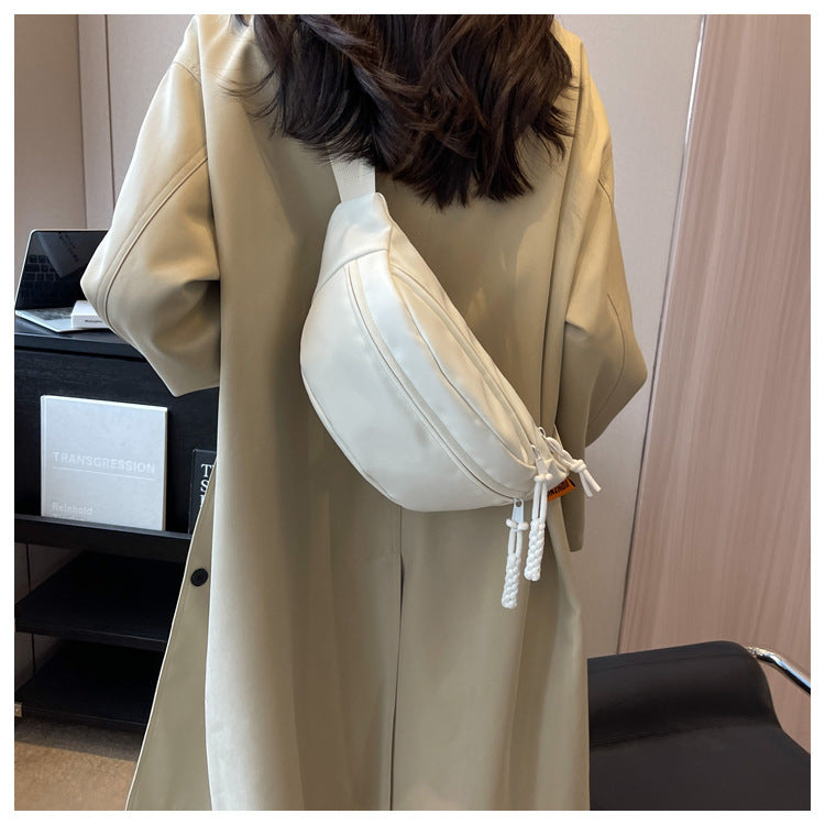 Sacs banane larges à fermeture éclair pour femmes, style coréen, à la mode et élégant