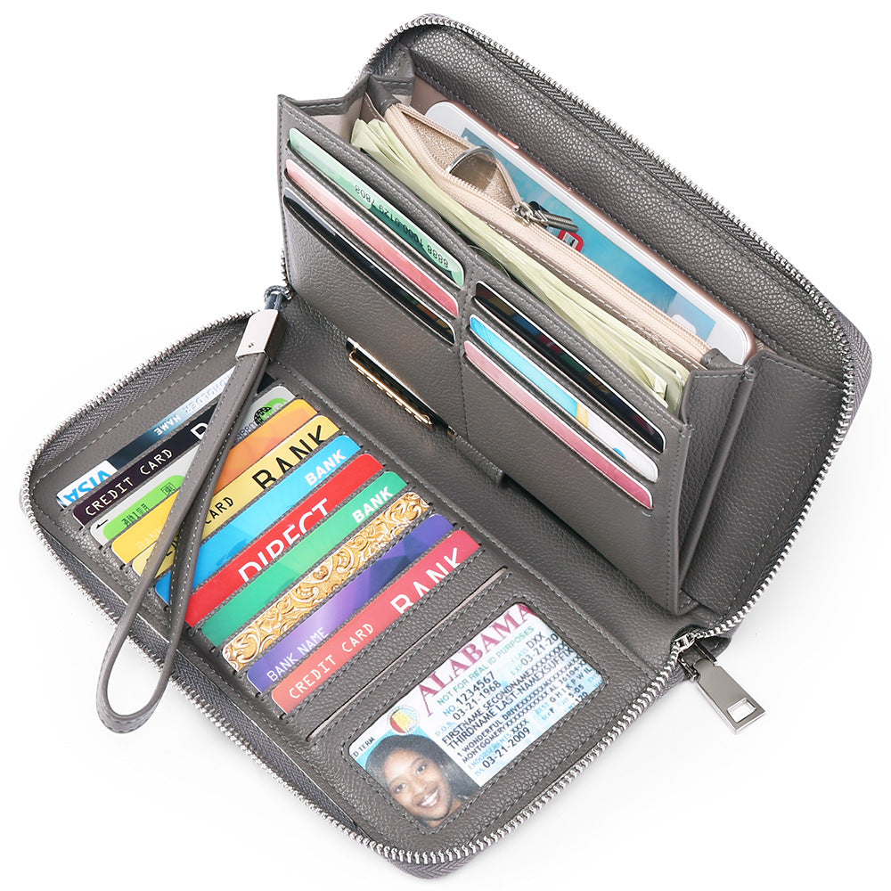 Women's Swiping Large Capacity Long Multi Slots Ladies Wallets