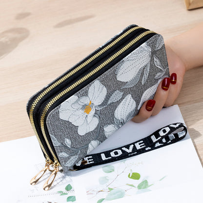 Women's Zipper Korean Style Flower Large Capacity Mobile Ladies Wallets