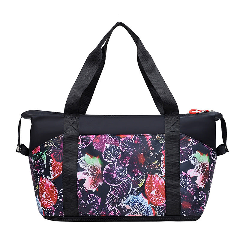 Women's Flowers Yoga Fitness Wet Dry Separation Buggy Shoulder Bags