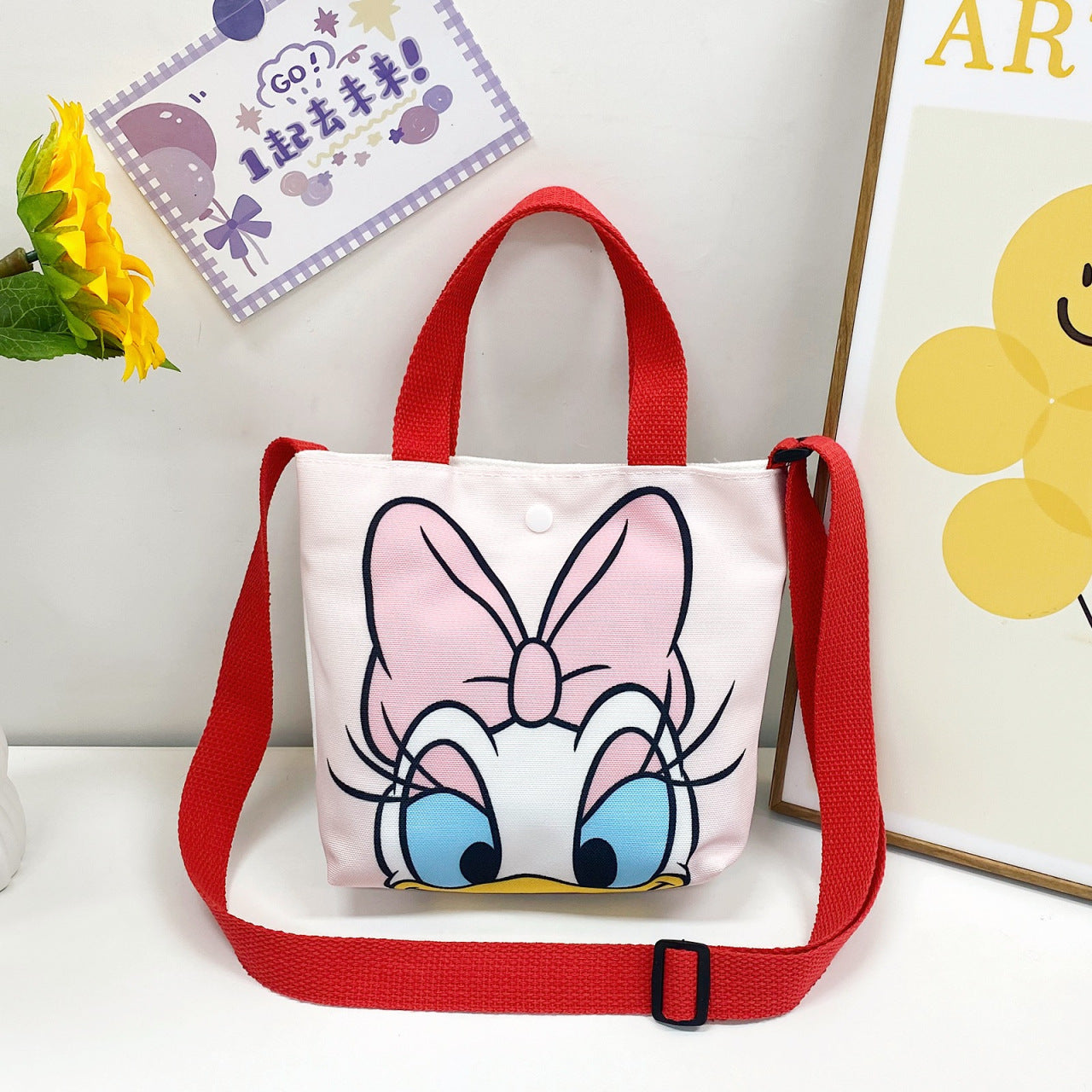 Children's Trendy Fashion Canvas Cartoon Printed Korean Style Children's Shoulder Bags