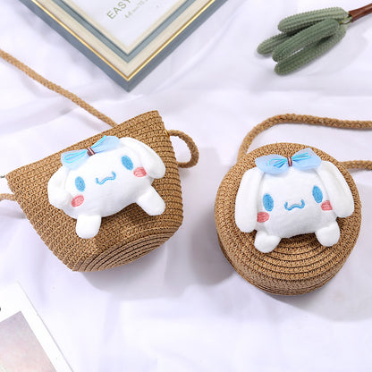 Children's Small Cartoon Doll Cute Straw Woven Children's Coin Purse