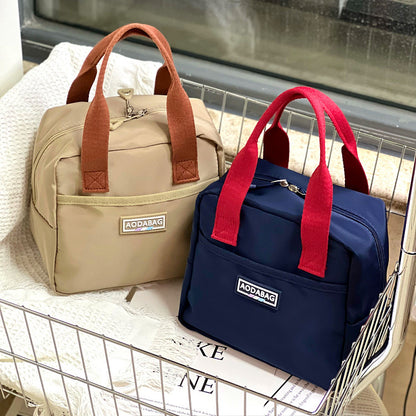 Women's Korean Style Contrast Color Waterproof Lunch Box Mummy Handbags