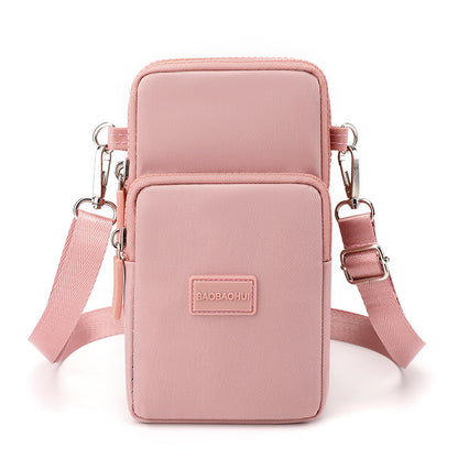 Female Pure Color Mobile Vertical Mini Phone Bags