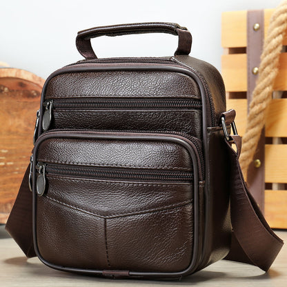 Men's Leather Vertical Top Layer Cowhide Men's Messenger Bags