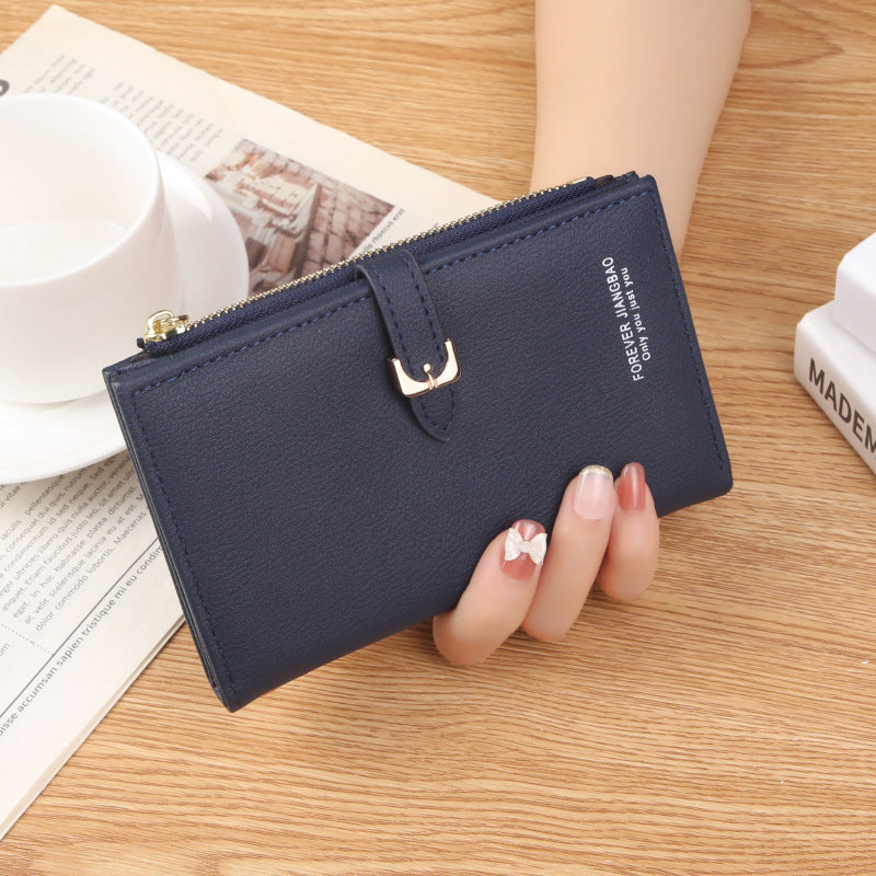 Women's Korean Large Capacity Mid-length Clutch Simple Ladies Wallets