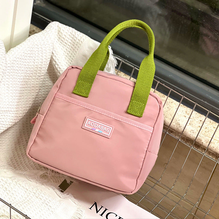 Women's Korean Style Contrast Color Waterproof Lunch Box Mummy Handbags