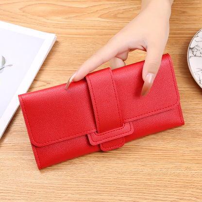 Women's Long Three-fold Flip Korean Style Fresh Ladies Wallets