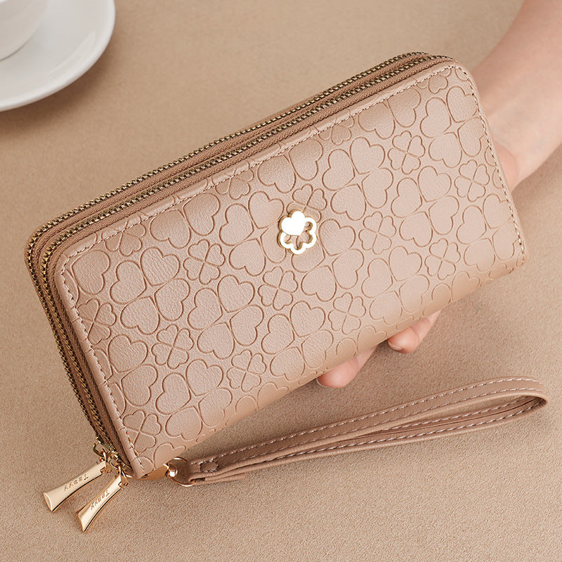 Women's Long Double Zipper Mobile Mini Ladies Wallets