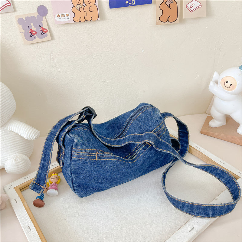 Children's Korean Style Simple Denim Boys Fashion Children's Shoulder Bags