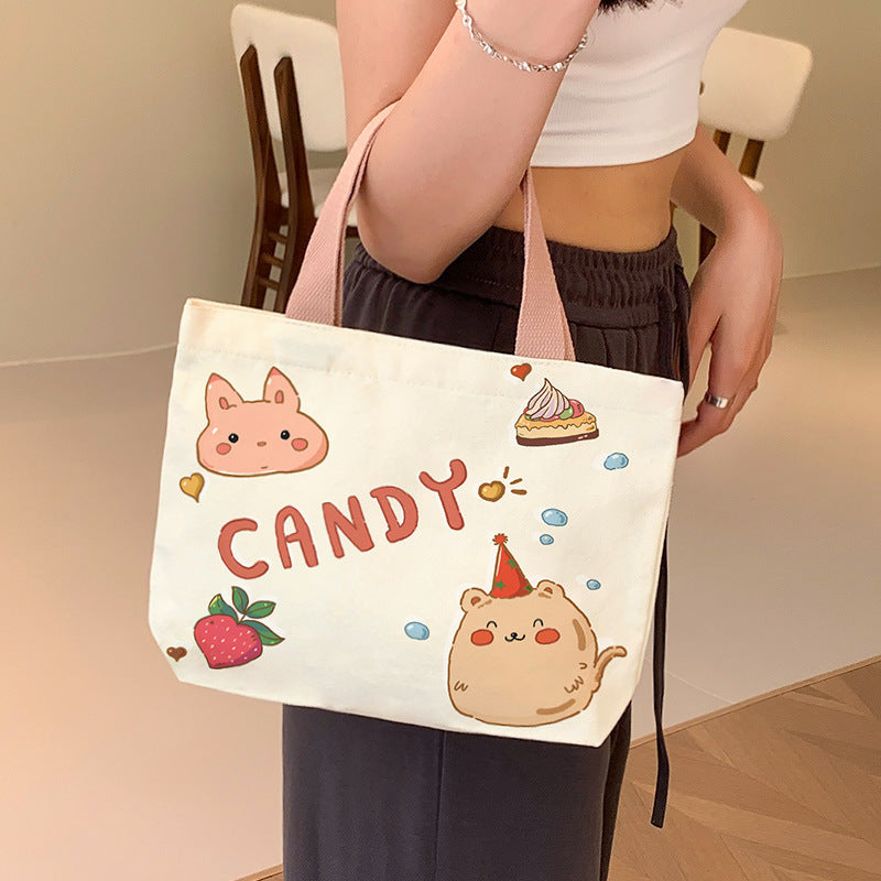 Canvas Female Cartoon Cabs Fashion Korean Handbags