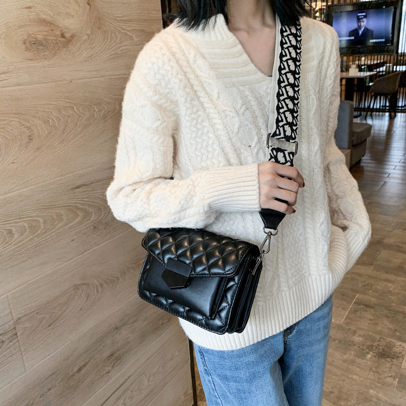 Women's Simple Texture Pouches Trendy Fashion Rhombic Crossbody Bags