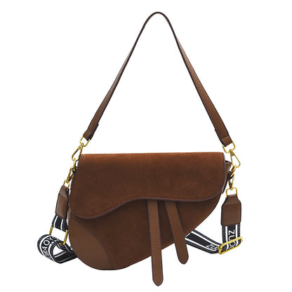 Women's New Cool Textured Retro Saddle Shoulder Bags