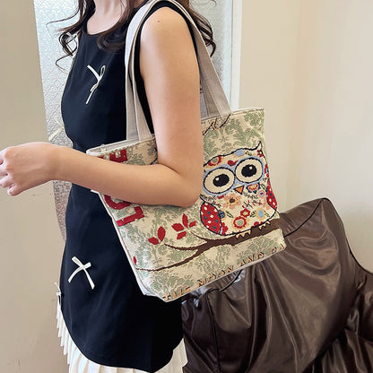 Women's Autumn Korean Style Woven Flower Cartoon Shoulder Bags