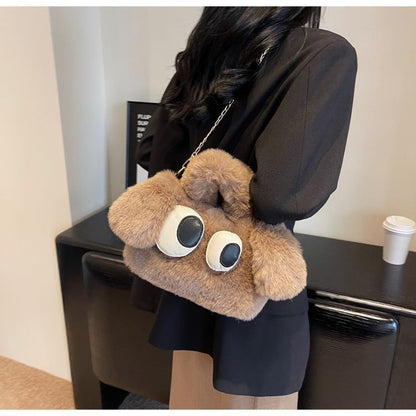 Sac fourre-tout en peluche mignon avec de grands yeux pour chiot