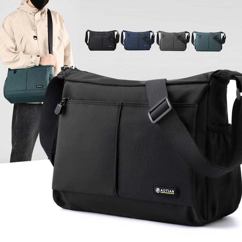 Sacs messagers horizontaux simples en tissu Oxford pour hommes