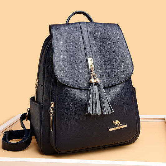 Women's Tactile Feel Fashion Tassel Large Capacity Backpacks