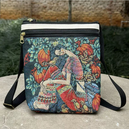 Yunnan Cloth Embroidered Vintage Mobile Black Crossbody Bags