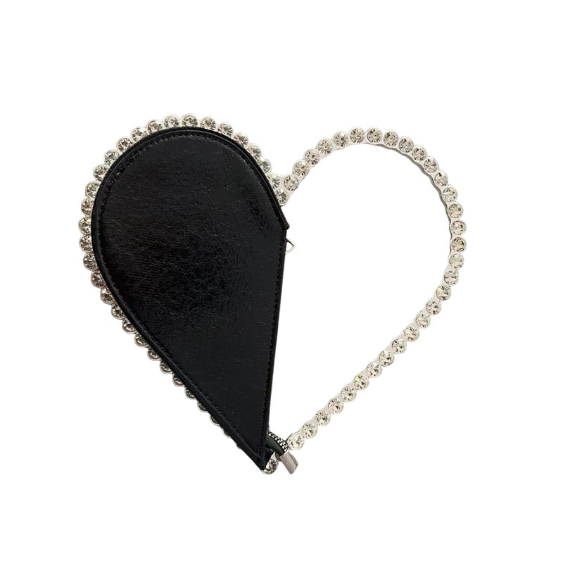 Women's Hand-held Heart-shaped Diamond Fashionable Stylish Hand Handbags