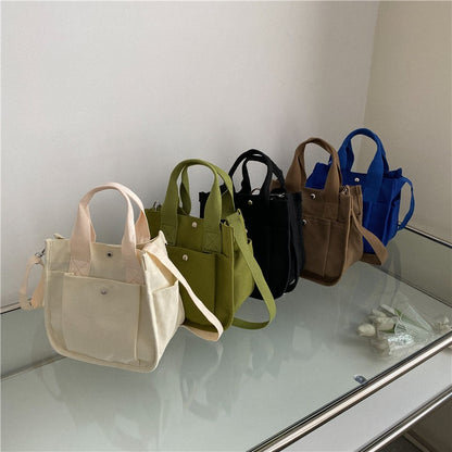 Fashion Glamorous Canvas Summer Solid Color Handbags