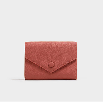 Women's Simple Off Short Style Leather Small Card Holder