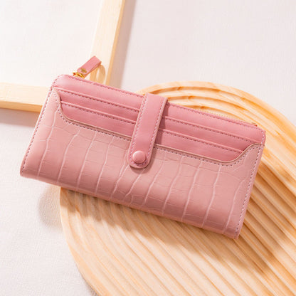 Women's Long Fashion Clutch Crocodile Pattern Zipper Hasp Creative Ladies Wallets