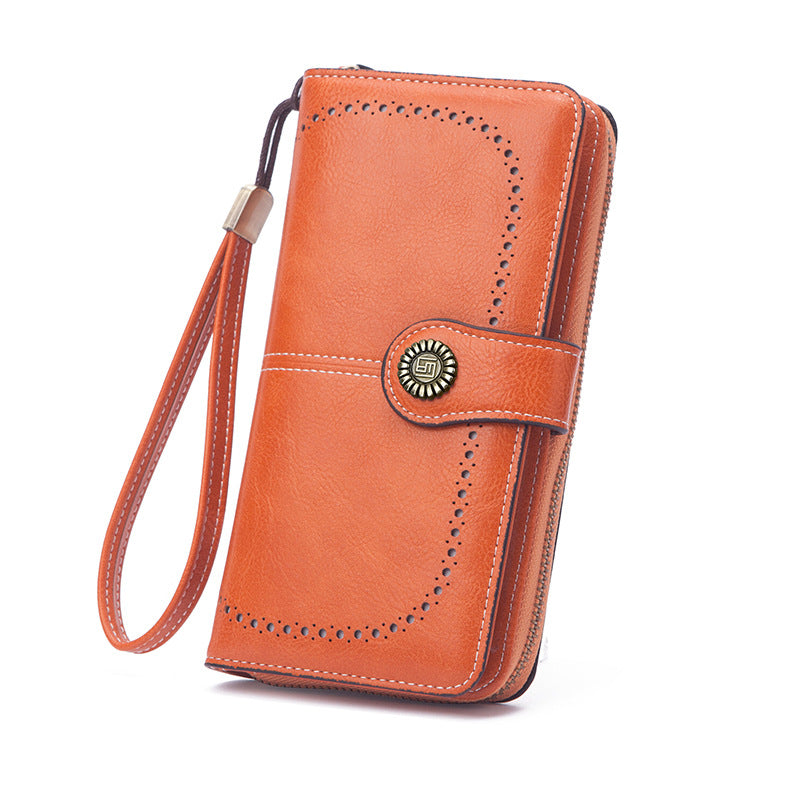 Women's Long Zipper Billfold Leather Fashion Ladies Wallets