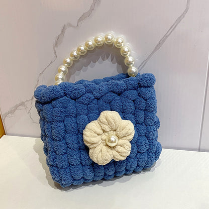 Hand-woven Cream Puff Floral Material For Bags