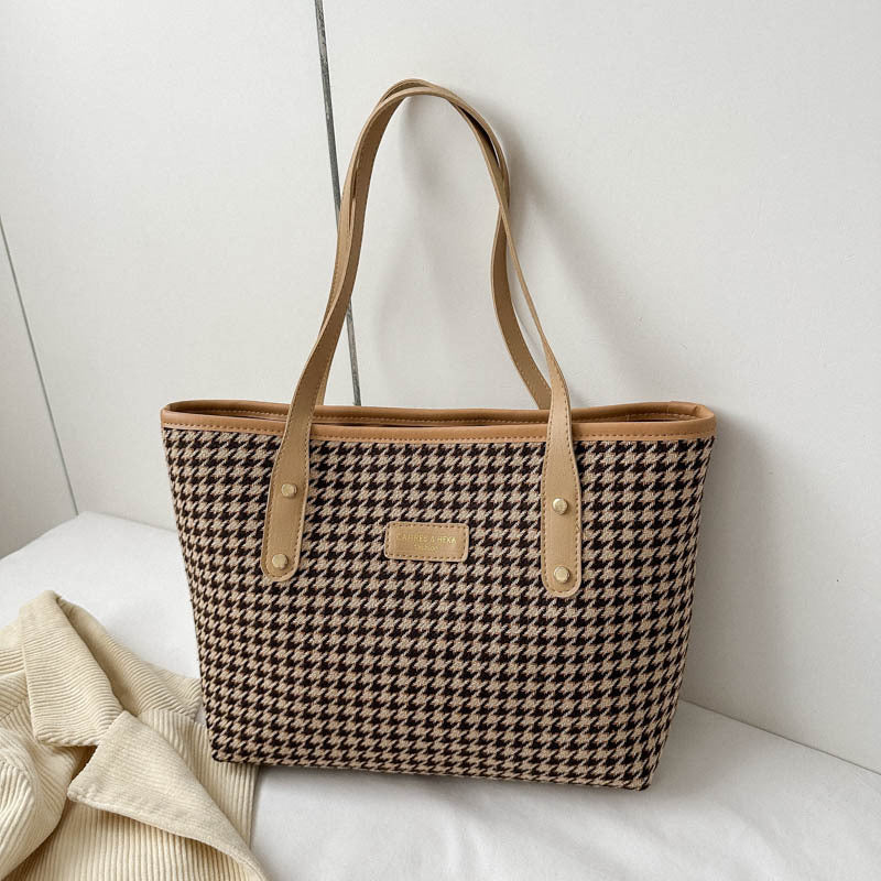 Women's Commuter Large Capacity Autumn Plaid Trendy Shoulder Bags