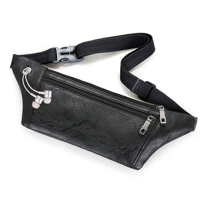 Men's Simple Solid Color Close-fitting Leisure Mobile Men's Waist Packs