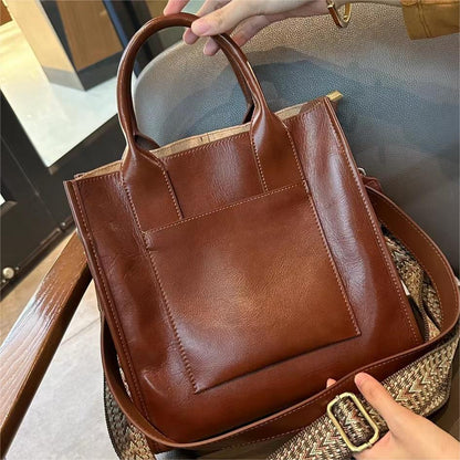 Women's Genuine Leather Fashionable Stylish Versatile Large Handbags