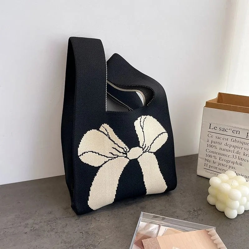 Popular Woolen Yarn Fashion Simple Bow Handbags