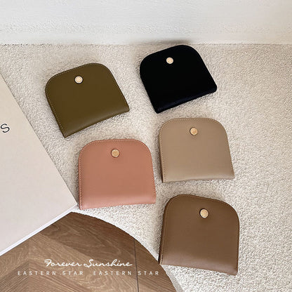 Women's Semicircle Mini Cute Compact Pure Color Ladies Wallets