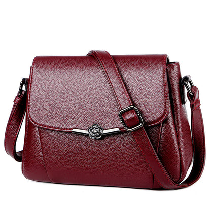 Women's Soft Leather Mother Small Square Simple Crossbody Bags