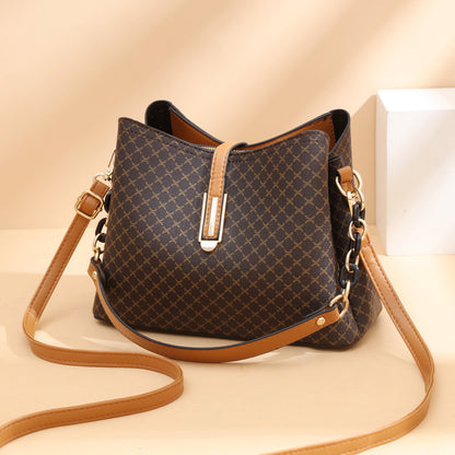 Women's Retro Pattern Fashion Large Capacity Bucket Handbags