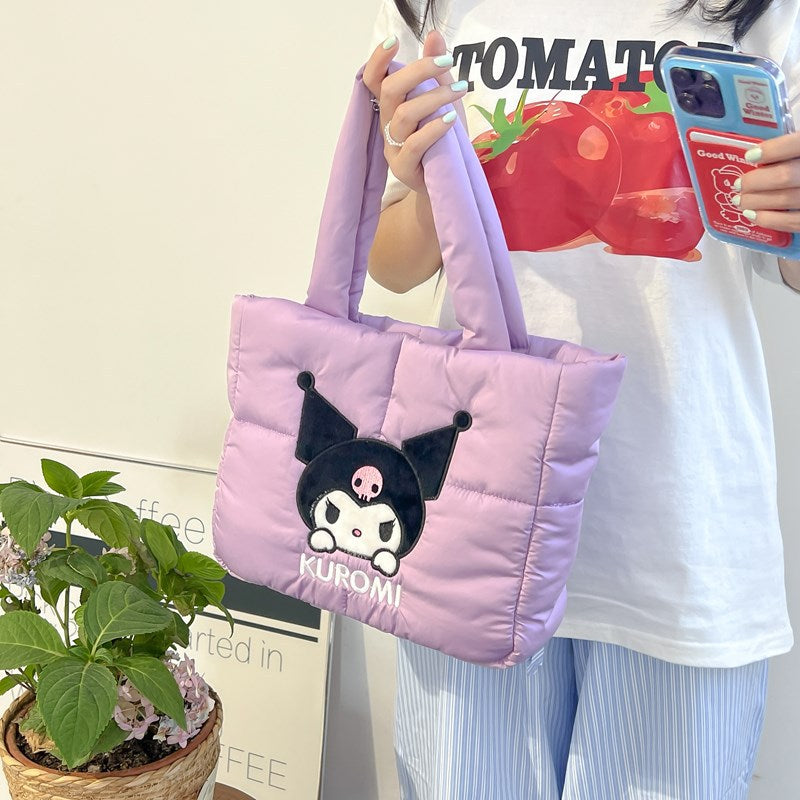 Cute Cartoon Embroidery Down Lightweight Commuter Bags