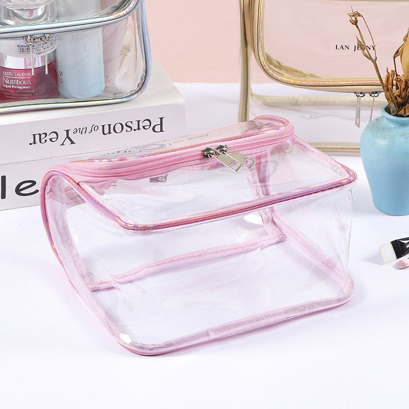 Trousse de toilette transparente et portable pour femme, trousse de toilette, de rangement, étanche, simple