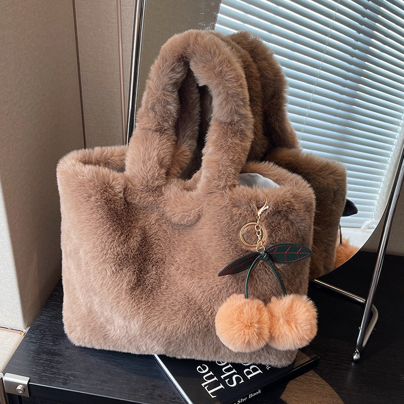 Call Plush Fur Portable Large Capacity Furry Bags