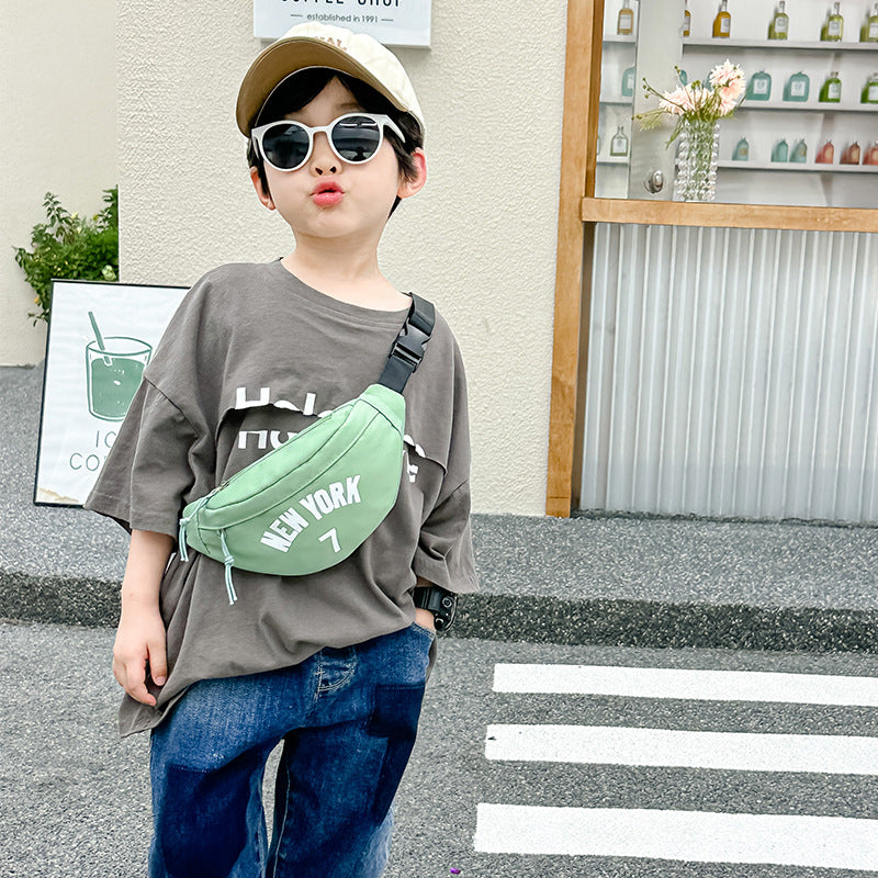 Fashion Boys Slanted Going Out Letter Children's Shoulder Bags