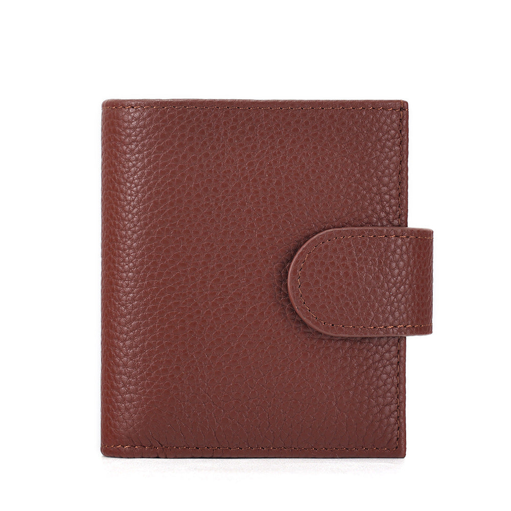 Portefeuille court en cuir de vachette pour femme avec mini-carnet créatif