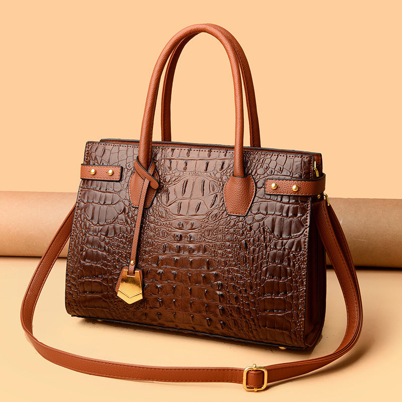 Women's Good Texture Four Crocodile Pattern Large Bags