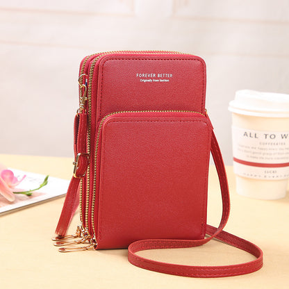 Women's Large Capacity Solid Color Fashion Simple Touch Phone Bags