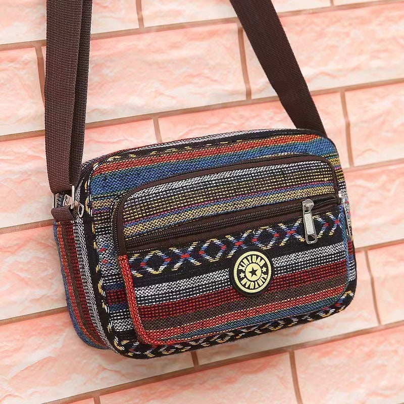 Women's Korean Woven Flower Ethnic Style Stall Backpacks