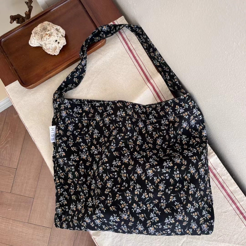 Leopard Print Floral Canvas Female White Shoulder Bags