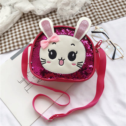 Children's Korean Style Cartoon Sequins Bunny Cute Children's Shoulder Bags