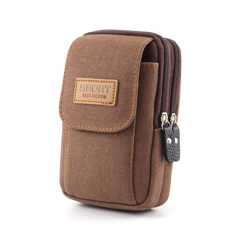 Men's Comfortable Mobile Cell Canvas Pannier Phone Bags