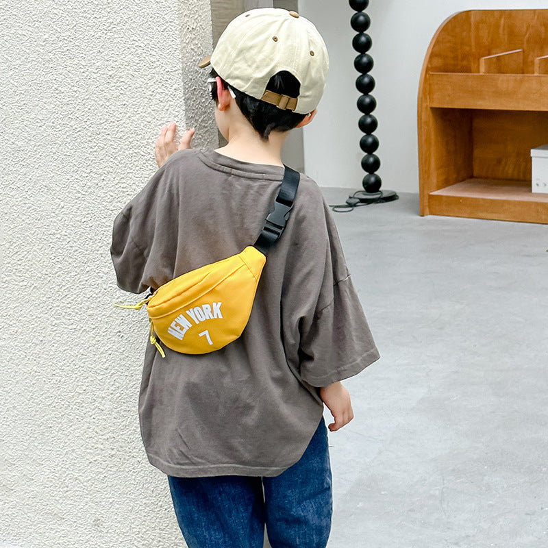 Fashion Boys Slanted Going Out Letter Children's Shoulder Bags